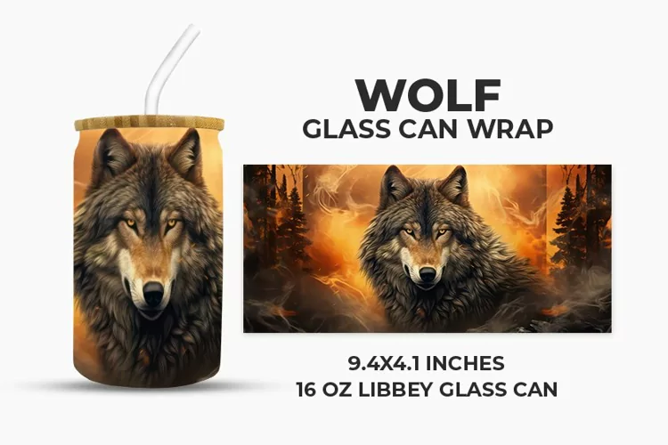 Wolf Glass Can Wrap