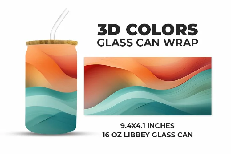 3D Colors Glass Can Wrap