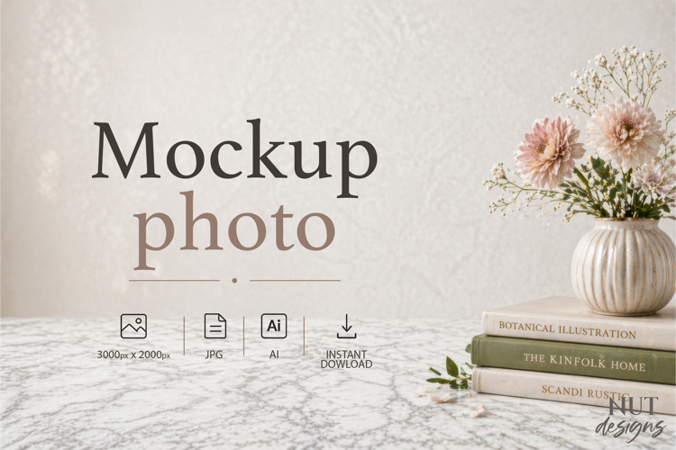 Neutral Product Mockup Background, table mockup