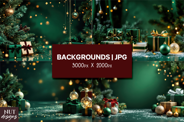 Christmas Background, Green Christmas Gift Backgrounds