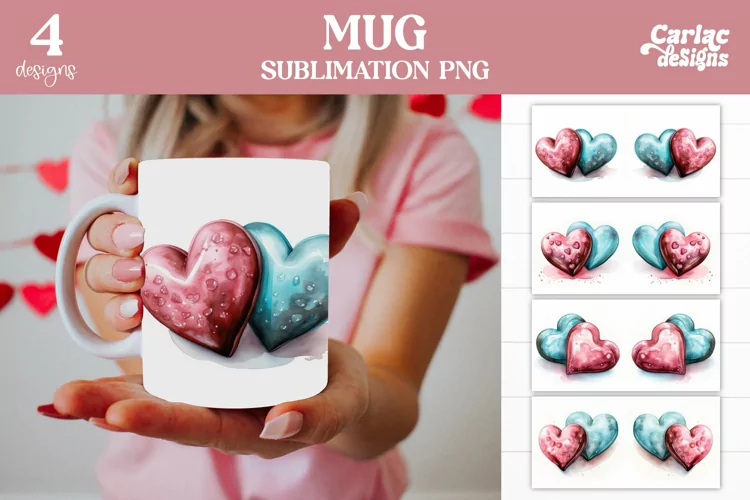Valentines Mug Wrap | Coffee Cup Sublimation