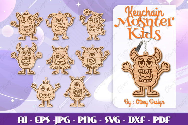 Monster Kids Keychain Lasercut BUNDLES