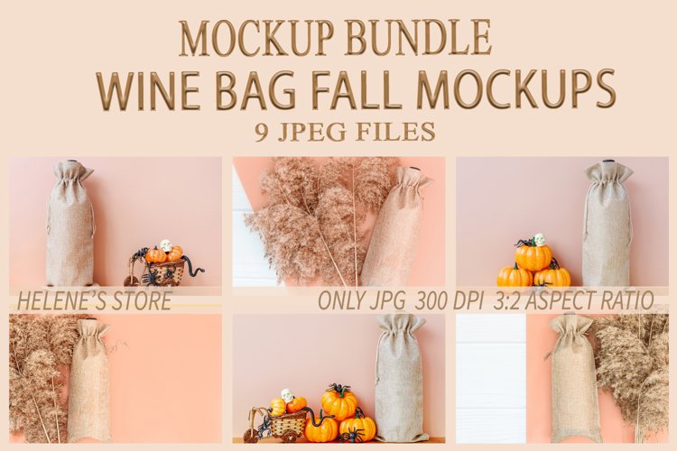 Mockup Bundle | Wine Bag Mockup | Halloween mockup | jpeg