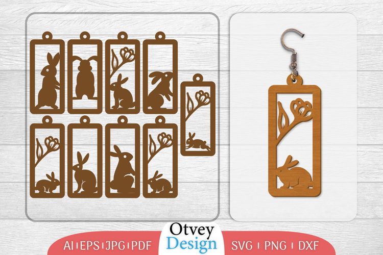 Earring Rabbit Lasercut | Happy Easter Lasercut BUNDLES 12