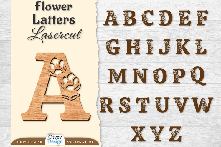 Flower Letters Alphabet Laser Cut File BUNDLES