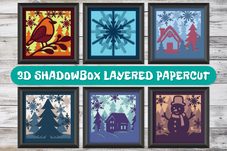 Winter Wonderland 3D Shadowbox Layered Papercut BUNDLES