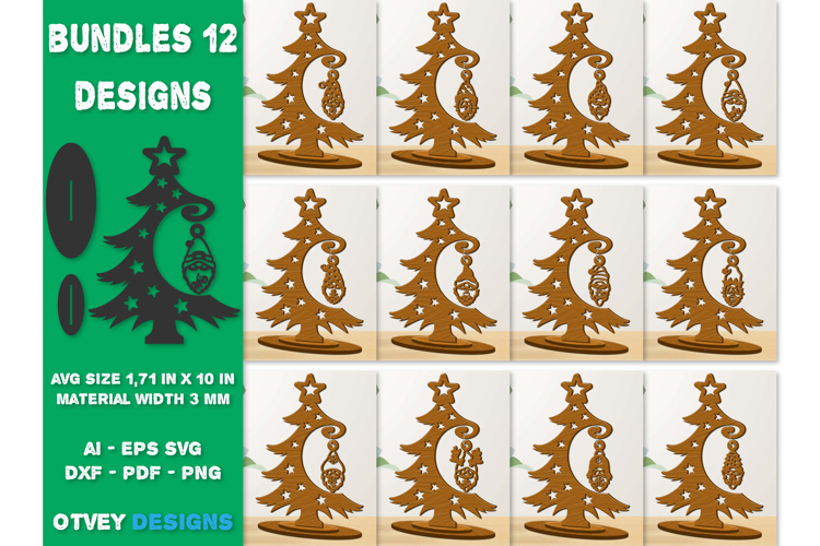 Christmas Tree with Ornament Gnome BUNDLES