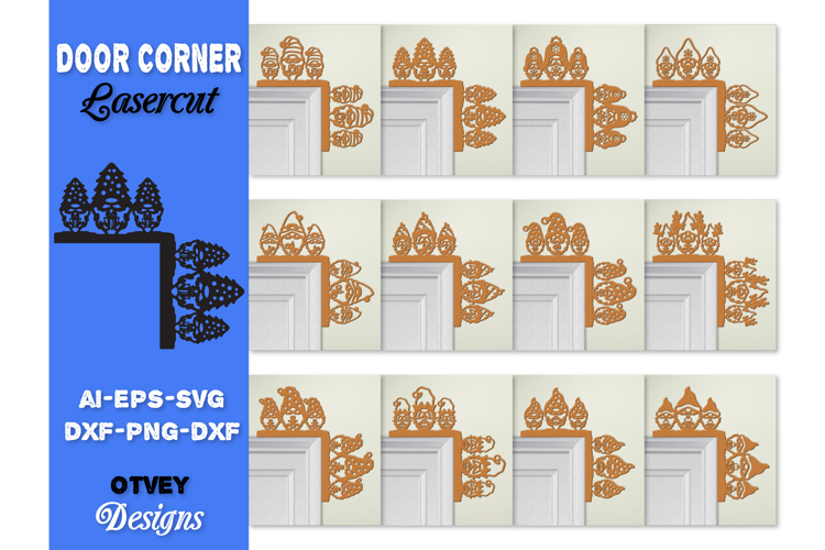 Gnome Christmas Door Corner Lasercut BUNDLES 12 DESIGNS