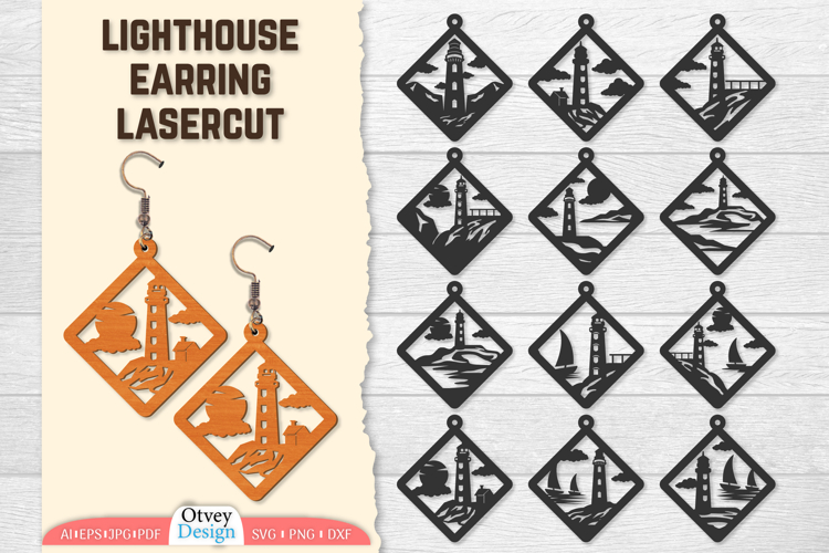 Lighthouse Earring Lasercut BUNDLES