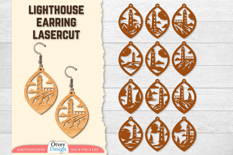Lighthouse Earring Lasercut BUNDLES