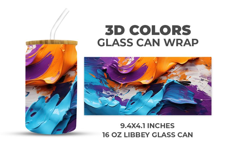 3D Colors Glass Can Wrap example image 1