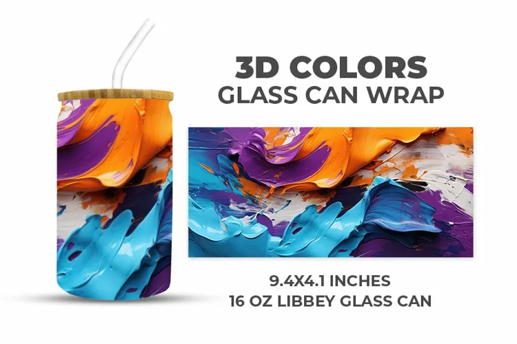 3D Colors Glass Can Wrap