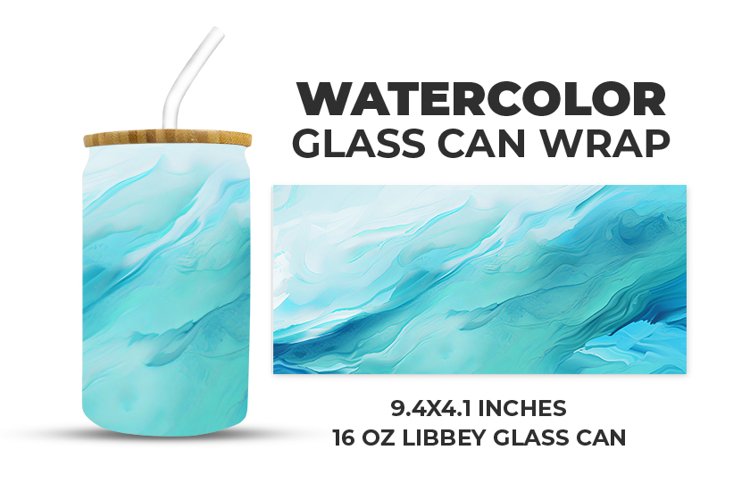 Watercolor Glass Can Wrap example image 1