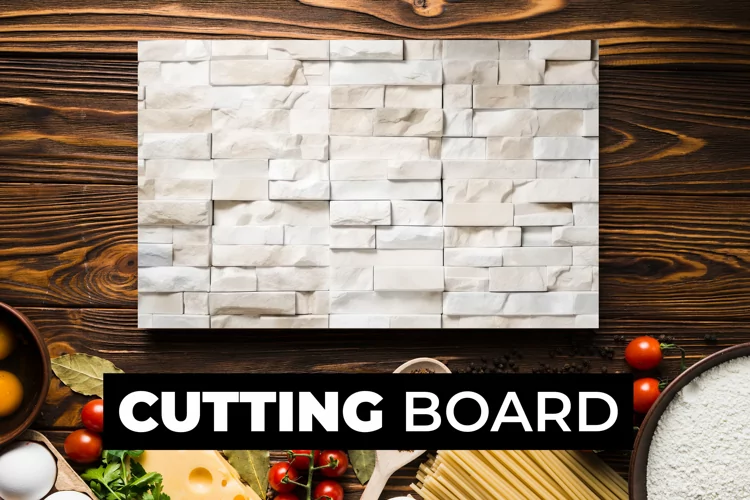 White Brick Wall Cutting Board sublimation