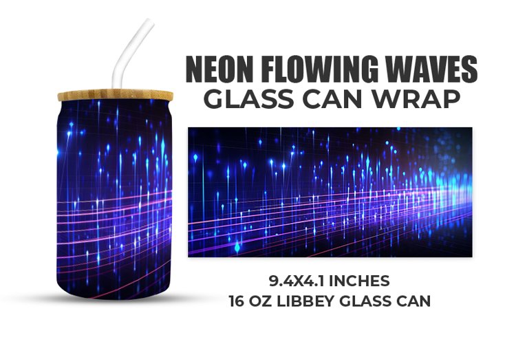 Neon Flowing Waves Glass Can Wrap example image 1