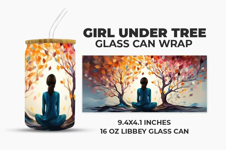 Girl Under Tree Glass Can Wrap