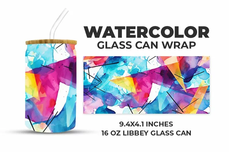 Watercolor Glass Can Wrap