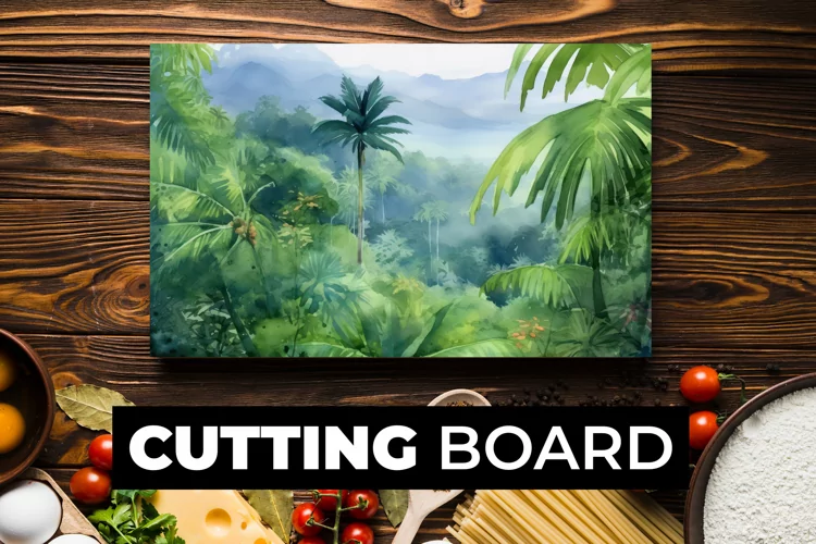 Watercolor Nature Cutting Board Sublimation