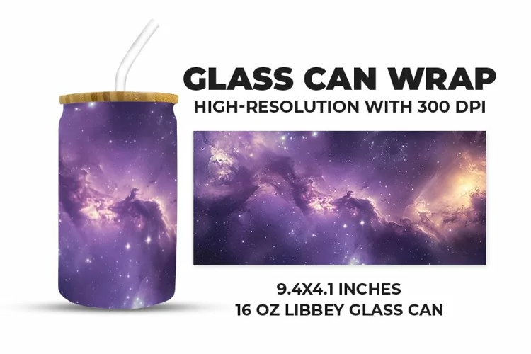 Galaxy Glass Can Wrap
