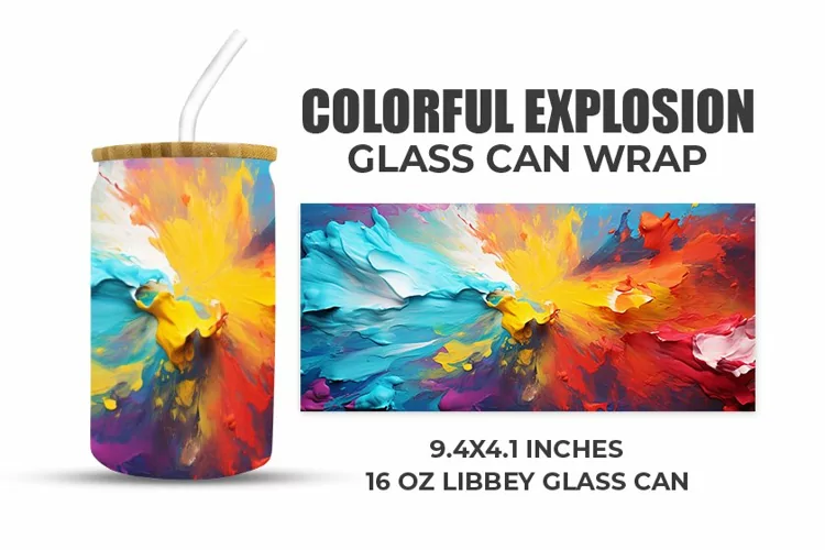 Colorful Explosion Glass Can Wrap