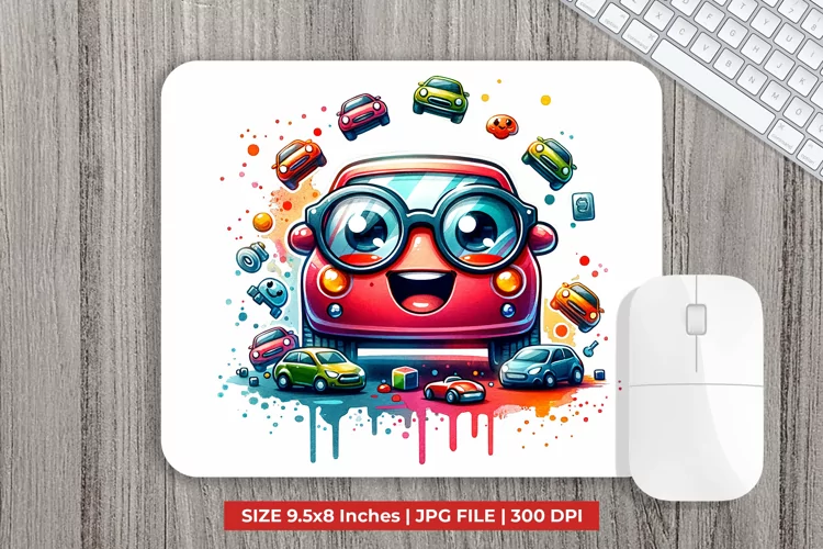 Cute Cars Mouse Pad Sublimation