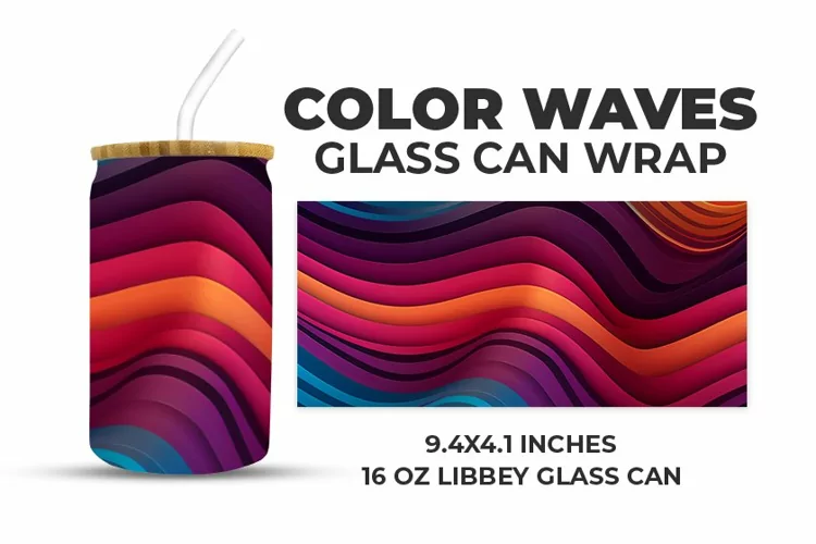 Color Waves Glass Can Wrap