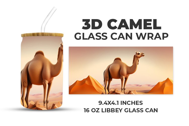 3D Camel Glass Can Wrap example image 1