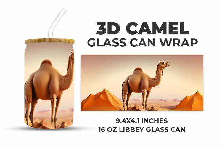 3D Camel Glass Can Wrap