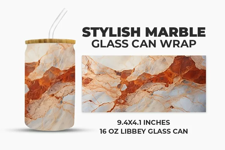 Stylish Marble Glass Can Wrap