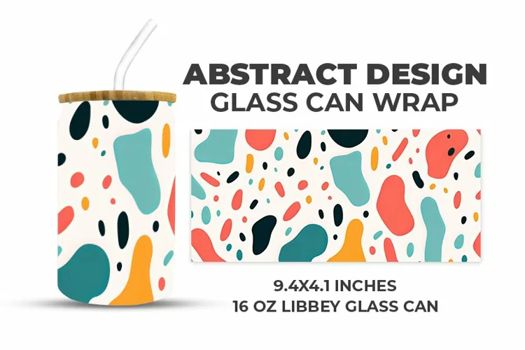 Abstract Design Glass Can Wrap