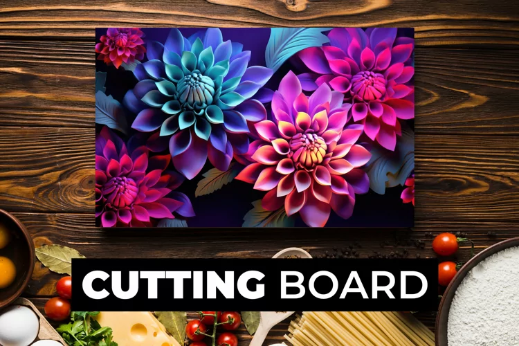 Neon Floral Cutting Board Sublimation