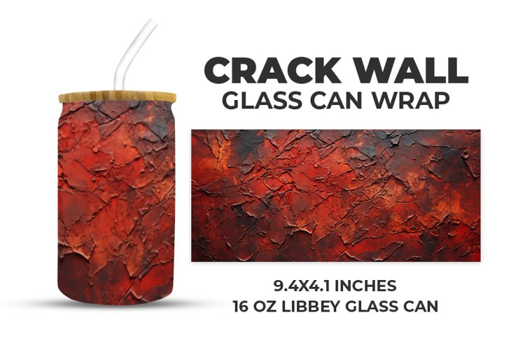 Crack Wall Glass Can Wrap example image 1