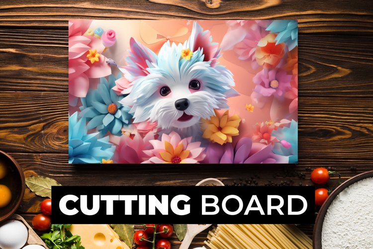 Cute Dog Cutting Board Sublimation example image 1