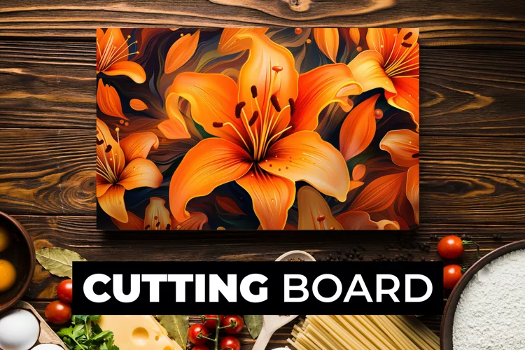 Orange Lily Flower Cutting Board Sublimation