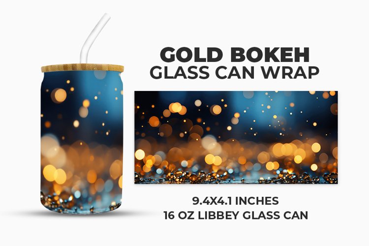 Gold Bokeh Glass Can Wrap example image 1