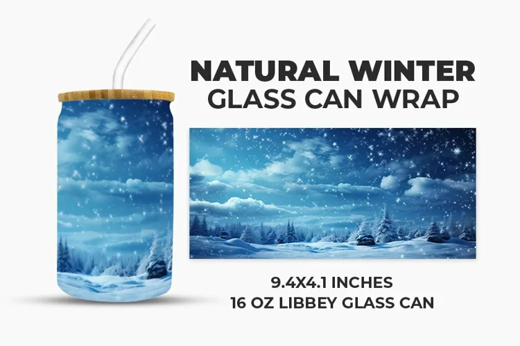 Natural Winter Glass Can Wrap