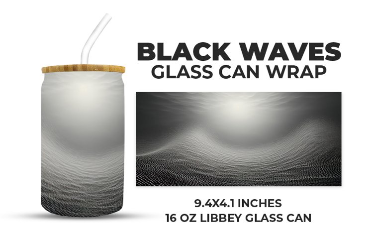 Black Waves Glass Can Wrap example image 1