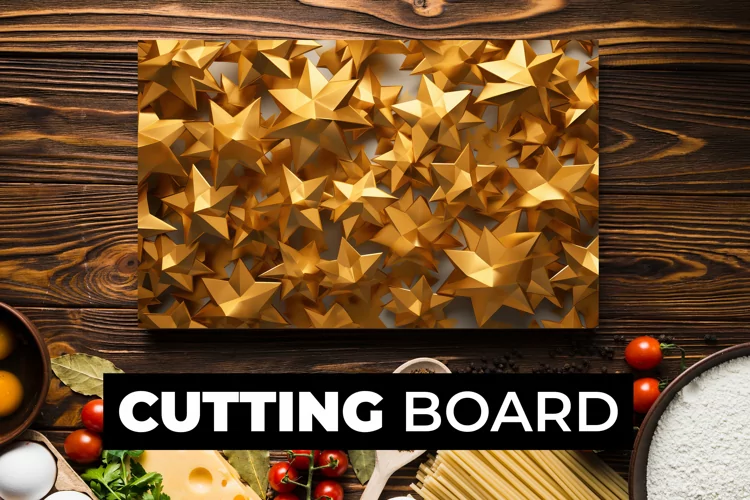 Golden Stars Cutting Board Sublimation