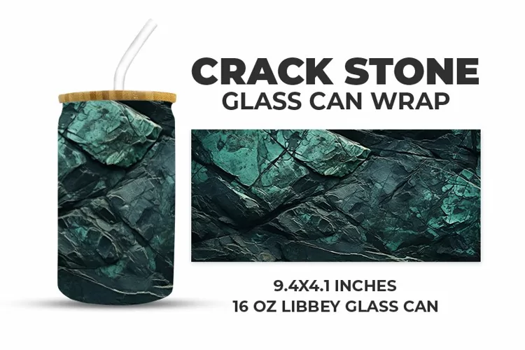 Crack Stone Glass Can Wrap