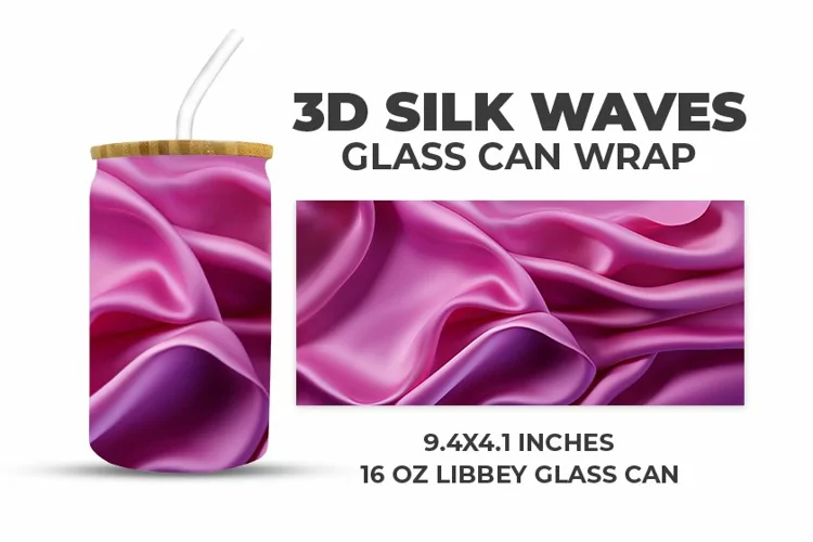 3D Silk Waves Glass Can Wrap