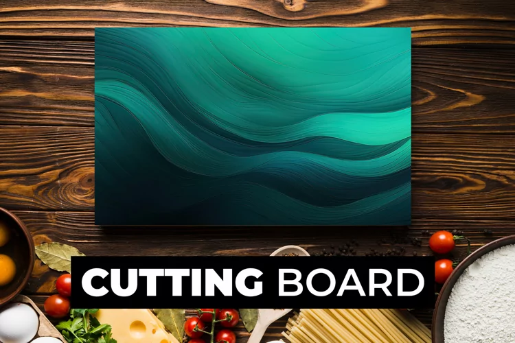 Cyan Wavy Cutting Board Sublimation