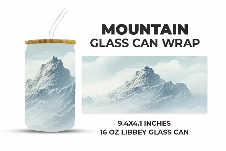 Mountain Glass Can Wrap