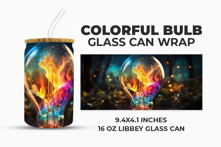 Colorful Bulb Glass Can Wrap example image 1