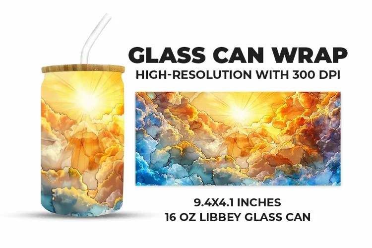 Sunset Stained Glass Glass Can Wrap