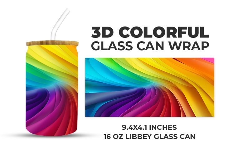 3D Colorful Glass Can Wrap example image 1