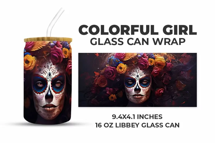Colorful Girl Glass Can Wrap