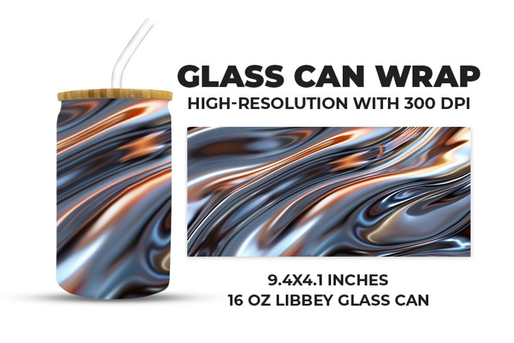 Silver Liquid Glass Can Wrap
