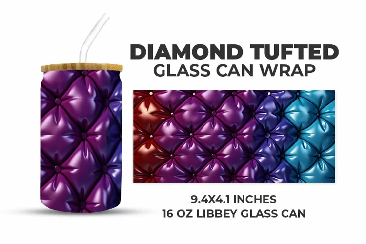 Diamond Tufted Glass Can Wrap