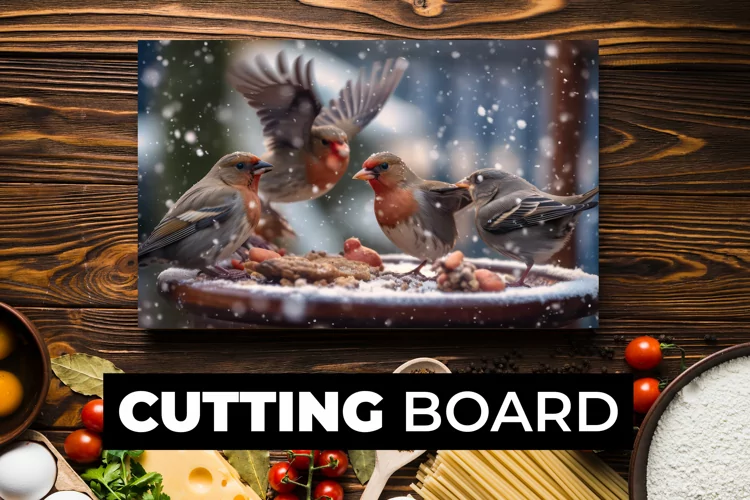 Birds In Snow Cutting Board Sublimation