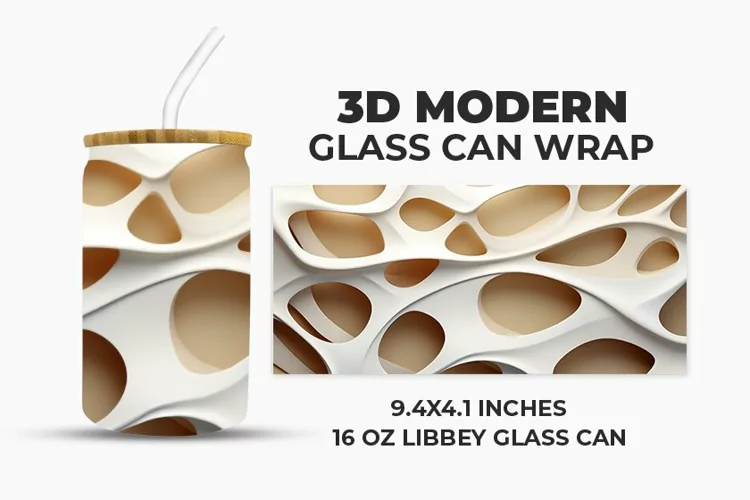 3D Modern Glass Can Wrap
